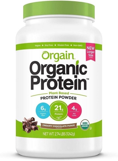 [BRSWYZDRAV7BOCDF] Orgain Protein Pflanze basierte Pulver cremige Schokolade Fudge, 32 Oz