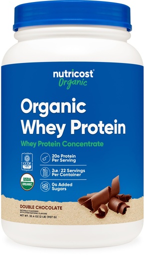 [BRSRA2YEBAHWMYDZ] Nutricost Organic Whey Protein Concentrate, Double Chocolate Flavored, (2LBS) - Gluten-Free, Non-GMO