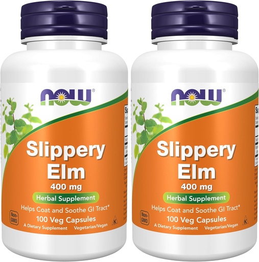 [BRSRAY35C56GYCDK] NOW Slippery Elm 400mg 100 Capsules (Pack of 2)