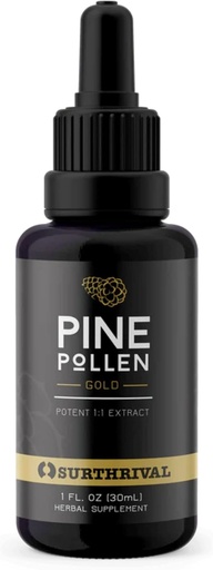 [BRSWIZQAOAPBAHTU] Surthrival: Pine Pollen Gold Extract (1 fl oz), Wild Harvested, Energy Restoration