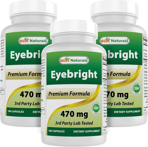 [BRSW2AQTBABB4DI3] Beste Naturals Eyebright 470 mg 180 kapsler (180 greve (Pack of 3))