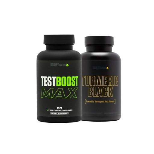 [BRSROAYZCIIAOC36] Sculpt Nation by V Shred Test Boost Max and Turmeric Black Bundle