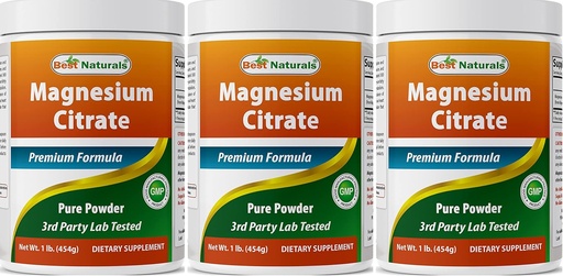 [BRSW2AYBOEIGMFYZ] Best Naturals Magnesium Citrate Powder 1 pound (1 LB (Pack of 3))