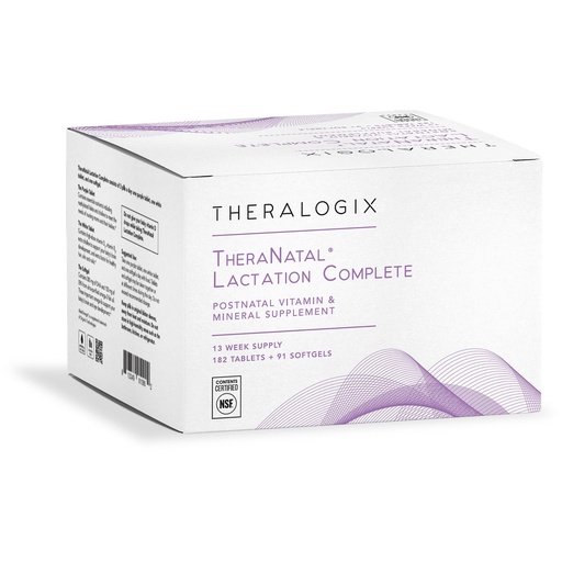 [BRSWKGAZAZ7AOGD4] Theralogix TheraNatal Lactation Complete Postnatal Vitamin Supplement - 13-Week Supply - Breastfeeding Supplement for Women - NSF Certified - 182 Tablets & 91 Softgels