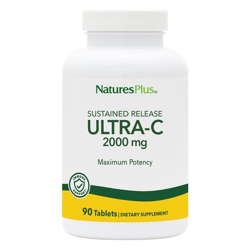 [BRSWIBYNBMNRYE3A] NaturesPlus Ultra C W/Rose Hips, Sustained Released - 2000 mg, 90 Vegetarian Tablets - Maximum Potency Immune Support, Antioxidant - Free-Radical Defense - Gluten-Free - 90 Servings