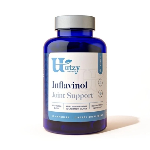 [BRSWYFIBOYFWAF3V] Boswellia Phytosome 250 mg with Casperome, Plus Ginger 400 mg, Devil's Claw & Rosemary AquaROX, Joint Comfort & Healthy Inflammation Response, 60 Vegetarian Capsules — Inflavinol by Utzy Naturals
