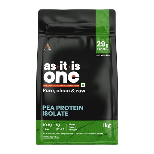 [BRSWGHA2CB6GE23J] AS-IT-IS ONE Pea Protein Isolate - Plant Based - Unflavoured, 29g Protein, Adults of All ages,1kg