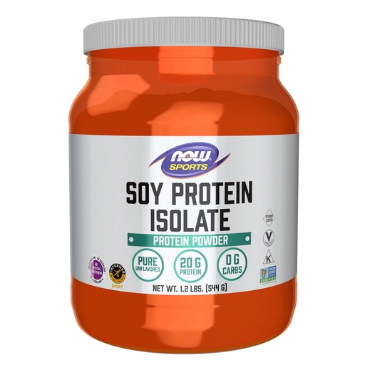 [BRSWIYTYC4NQA2DE] NOW Foods Sports Nutrition, Soy Protein Isolate 20 G, 0 Carbs, Unflavored Powder, 1.2-Pound