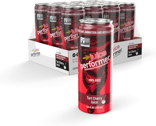 [BRSWGYAYDMNWOYD7] Juice Performer Tart Cherry Juice - 100% Juice for Sleep Support and Enhanced Muscle Recovery - Post Performance Recovery Drink - Superfood Athletic Fuel 8.4 Fl.Oz. (12 Pk) Gluten Free