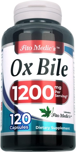 [BRSRMBQ3O4IGG237] Lab - Bile Salts, Ox Bile, 1200 mg per Serving, 120 Caps- Digestive Enzymes Supplement, ox Bile Supplement.