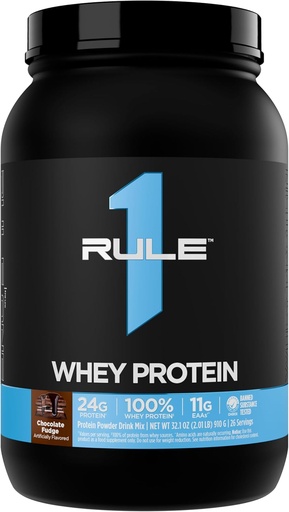 [BRSW2BAFB4CA4CTP] Rule 1 Whey Protein – 24g Fast-Acting Protein from All-Whey Sources with Naturally Occurring EAAs & BCAAs for Workout Recovery or Anytime Use (2 Pounds*, Chocolate Fudge)