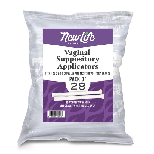 [BRSWGAYFOAHAMET7] NewLife Naturals Vaginal Suppository Applicators for Boric Acid Suppositories, Size 0 & 00 Capsules, and Pills & Tablets – Individually Wrapped Disposable Applicators – Pack of 28 (Made in USA)
