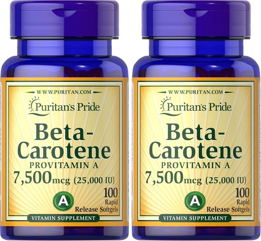 [BRSRAY35DEMRU2AV] Pride Beta Caroteno de Puritan para Immune y Salud Ocular para apoyar un Sistema Inmunitario Saludable 100 Softgels (Pack of 2)