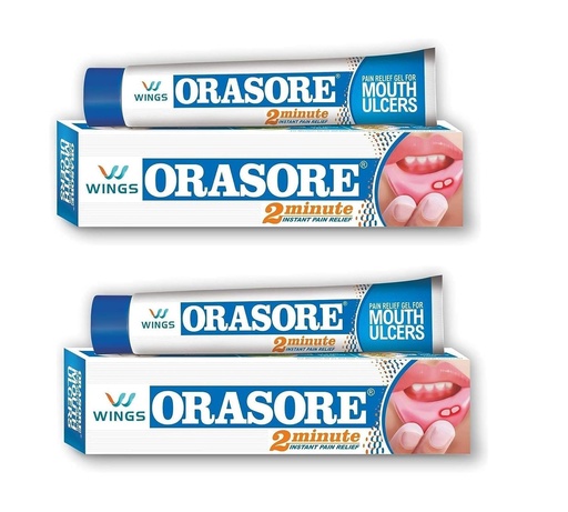 [BRSROGAHDEGRGFY6] (Pack of 2) Orasore Mouth Ulcer Relief Gel (12gm Each) - by pharmacylife