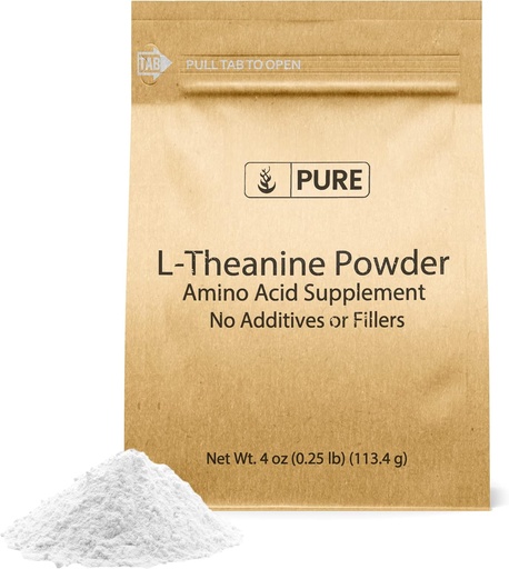 [BRSWGAA7O54B4ADX] PURE ОРИГИНАЛНИ СУРОВИНИ L-theanine (4 oz) Aminic Acid Addition, No Additives or Fillers