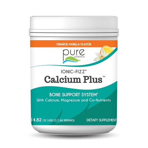 [BRSWIZQAOZYQCFIZ] Ionic Fizz Calcium Plus by Pure Essence - Perfect Calcium/Magnesium Ratio with Vitamin A, B, C, D and Potassium Strong Bones - Orange Vanilla - 14.82 oz
