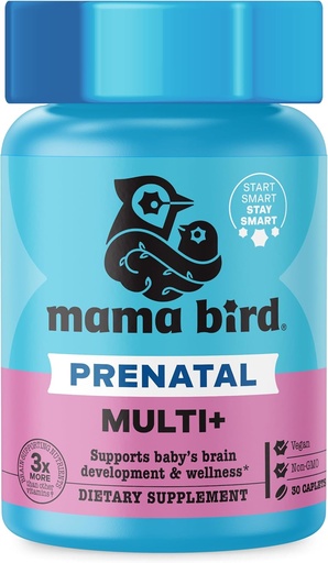 [BRSWGZAOOV5QKFYV] Cel mai bun Nest Wellness Mama Bird Prenatal Multi Plus - Prenatal Care Supplement Supplement Supports Brain & Digestive Health - Vegan Multivitamine cu L-Metilfolat, Probiotice & More - 30 Caplete (30 Servings)