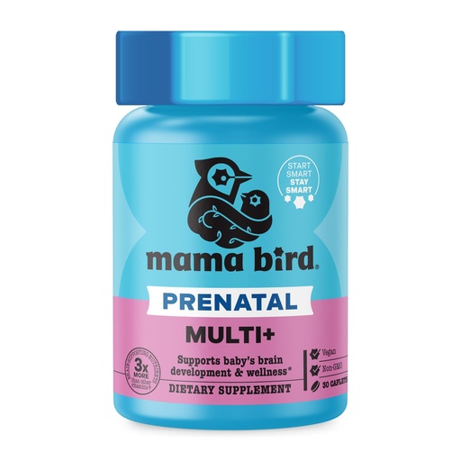 [BRSWGZAOOV5QKFYV] Mama Bird - Prenatal Multi+ (30 Servings) Prenatal Vitamins for Women - 30+ Essential Nutrients, Baby Brain Health - L-Methylfolate & Probiotics, Methylated Multivitamin - Vegan, Gluten Free, Non GMO