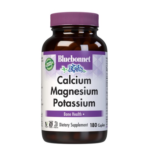 [BRSWIYY3BYEAYYD6] Bluebonnet Calcium Magnesium Potassium Supplement for Women & Men - Supports Healthy Bones - Calcium 1000mg Mineral Supplement Chelate Form - Non-GMO, Vegan, Gluten-Free - 180 Caplets