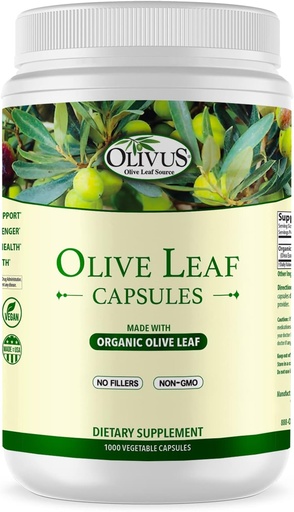 [BRSWIEANCUEAKFIV] Olīvu lapu kapsulas Bulk 1000 Ct - 550 mg Dārzeņu kapsulas - Pure Organic Olive Leaf Pulveris bez pildījuma - Imūnsupport Antioksidants Papildinājums