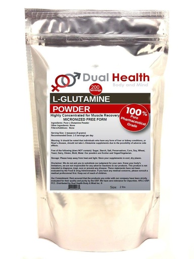 [BRSWIHY3BMORWCTE] L-Glutamine (2 lbs) Pure Powder 5000mg Free Form Bulk Supplements, Made in USA, Immune Digestion GI Support Leaky Gut Health Muscle Energy Stamina Endurance Strength