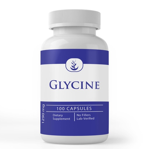 [BRSWYAYNCEPWOADZ] PURE ORIGINAL INGREDIENTS Glycine, (100 Capsules) Pure, No Additives Or Fillers, Lab Verified
