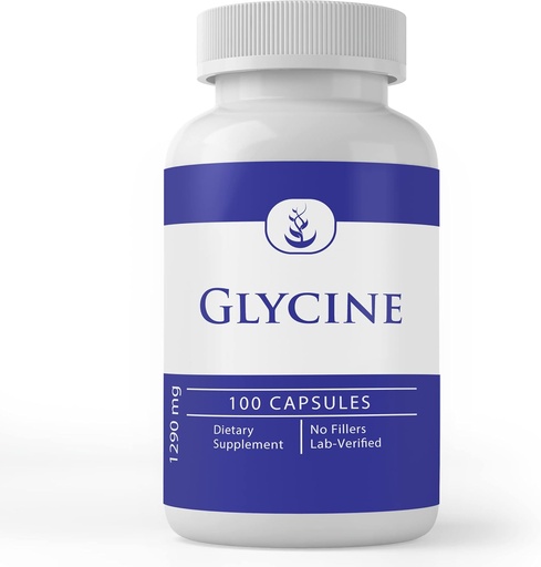 [BRSWYAYNCEPWOADZ] Pure Original Ingredients Glycine, (100 Capsules) Pure, No Additives Or Fillers, Lab Verified