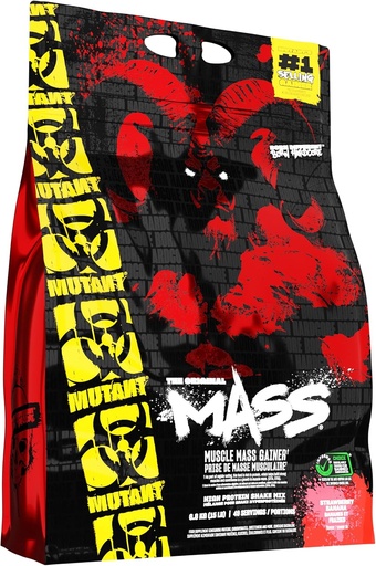 [BRSWIYYZOMOQYFDG] PVL Mutant Mass 6800 g Strawberry and Banana Weight Gain Shake Powder