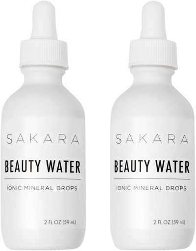 [BRSWGFQRPMPAOAD5] SAKARA Beauty Water Drops, 60 Servering - Trace Mineral Drops til vand, Mineral Water Liquid Magnesium, Chlorid, natrium, kalium, & Boron Kosttilskud, flydende vitaminer Multi Minerals Supplement