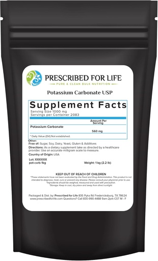[BRSWGEITOF5BGHLX] Life Pium Carbonate Toz, Bitkilər üçün Natural USP Food Grade Potash, Soap, Supplements, & More, Pure Bulk Pium Toz (1kg / 2.2lb)