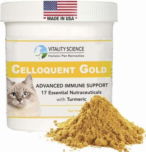 [BRSRMAL5BEBBQFI2] Vitaliteit Wetenschap Celloquent Goud voor Katten Holistic Advanced Immune Support Supplement 