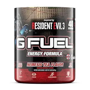 [BRSREHYOBUIBQ2DX] G Fuel Celeste Strawberry Energy Drink Powder, Pre Workout Caffeine Mix for Gaming, Sugar Free Focus Amino, Vitamin + Antioxidants, 9.8oz (Celeste Strawberry, 40 Servings)