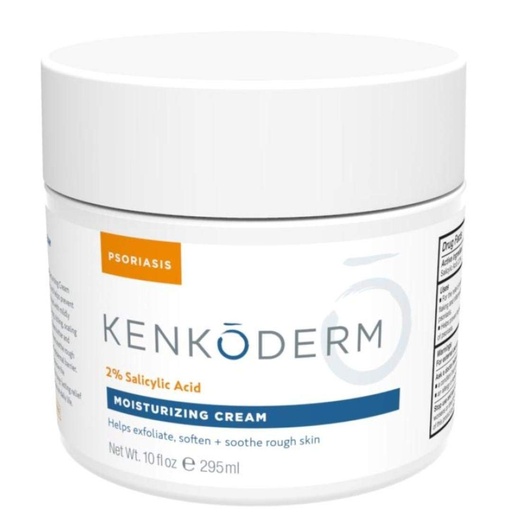 [BRSWYFALB5YBOCLP] Kenkoderm Psoriasis Cream - Natural Moisturizing Face & Body Lotion with 2 Percent Salicylic Acid - Renewing Topical Formula for Dry & Sensitive Skin, Fragrance & Color Free, 10 oz., 1 Jar