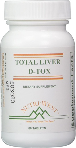 [BRSWIYQPBN4GAHAZ] Nutri-West Total Liver D-Tox - 60 Tabletas, Blanco
