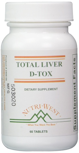 [BRSWIYQPBN4GAHAZ] Nutri-West Total Liver D-Tox - 60 Tablets, White