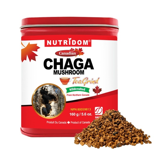 [BRSWIGYMCIMG2GTG] Nutridom Canadian Chaga Mushroom Tea Grind, Pebbles, Wild-Harvested, Hand-Picked, 160 g