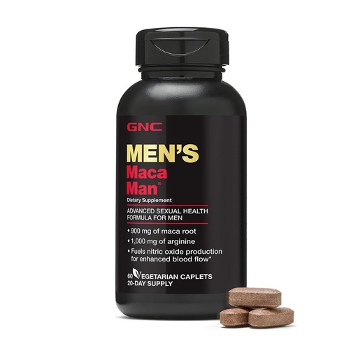 [BRSWIZAYCMCAYAI5] GNC Maca Man, Maca Root Arginine for Enhanced Blood Flow - 60 Vegetarian Capsules