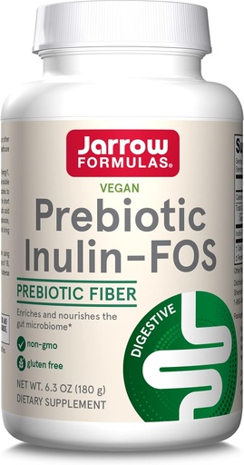 [BRSWIYYLAIEGK3DO] Jarrow Formulas® Prebiotic Inulin FOS Prebiotic Fiber Supplement, 6.3 Oz, Prebiotics for Gut Health and Digestive Support, Aprox. 47 Servings
