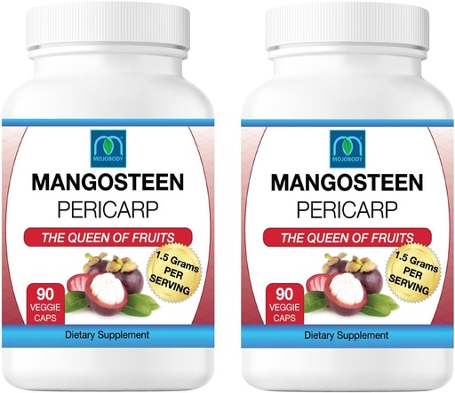[BRSWKHY2OQMQ4DY5] Freeze Dried Mangosteen Pericarp Capsules 2PK, 1.5 Grams per Serving, 90 Veggie Capsules per Bottle, Xanthone Rich
