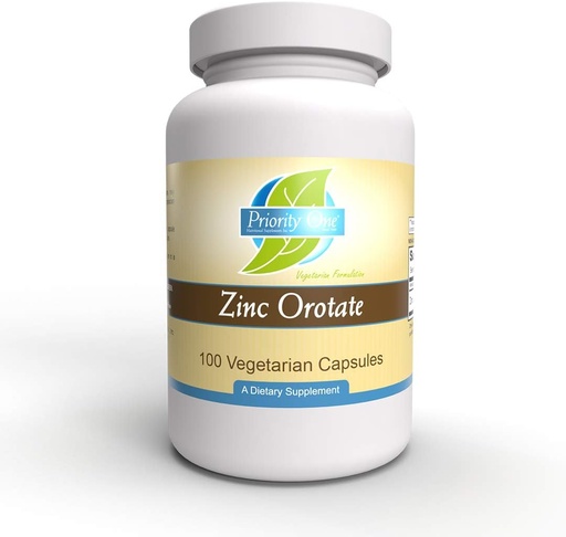 [BRSWGZQLOUHRAAY2] Priority One Vitamins Zinc Orotate 100 Vegetarian Capsules – Highly absorbable, bioavailable Form of zinc – Support for a Healthy Immune System.*