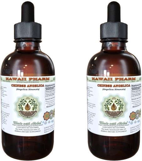[BRSWKEYHOYNBS3Y5] Angelica Chinese Alcohol-Free Liquid Extract, Organic Angelica (Angelica Sinensis) Dried Root Glycerite Hawaii Pharm Natural Herbal Supplement 2x2 oz