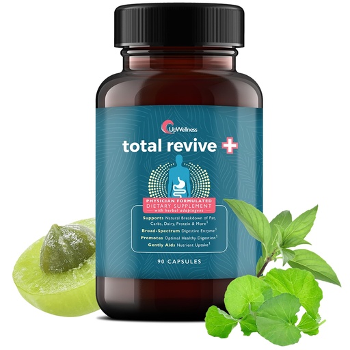[BRSWYAD7CIHQOAA4] UpWellness Total Revive+ Digestive Enzymes - Broad-Spectrum Enzymes for Digestive Health - Supports Gut Health and Nutrient Absorption - Physician Formulated - 90 Capsules