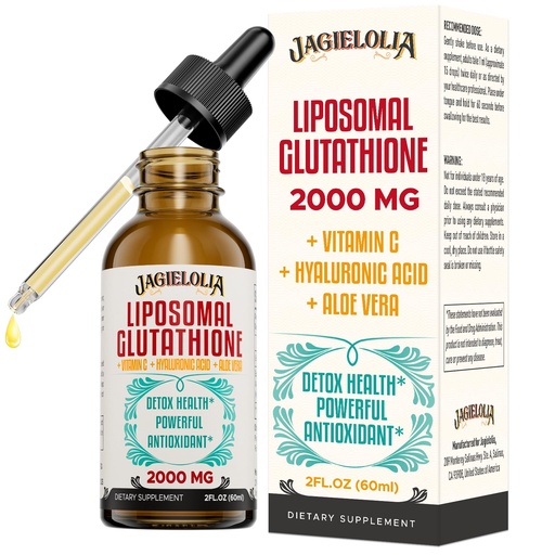 [BRSROGI3CJ6WYGT5] Liposomal Glutathione Liquid 2000MG – Antioxidant Detox Supplement for Women & Men, Aging Defense, Liver Function & Energy, with Hyaluronic Acid + Aloe Vera + Vitamin C, Natural & Vegan, 2 FL.OZ