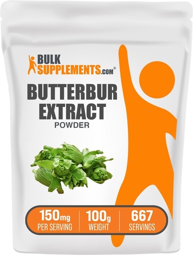[BRSWECQ3OYBR4GT5] BulkSupplements.com Butterbur Extract Powder - Butterbur doplňky, Antioxidanty dodatek - Vegan & gluten zdarma, 150mg na Serving, 100g (3.5 oz) (Balení po 1)