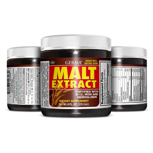 [BRSWIG3RCV7BYDLM] Germa Malt Extract Liquid Supplement - Pure Concentrated Barley Malt - 8 fl oz (236ml)