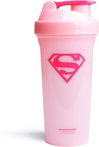 [BRSWYCQLDF5GG3LB] Smartshake Lite Justice League Protein Shaker Bottle 800ml – DC Comics Water Bottle, Leakproof BPA Free Gym Shaker And Protein Powder (Supergirl)