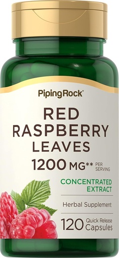 [BRSRMBDRCR7WCDQ7] Piping Rock Red Raspberry Leaf Capsules | 1200mg | 120 Pills | Concentrated Leaves Extract | Non GMO, Gluten Free Supplement