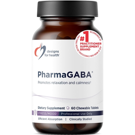 [BRSWIZQ4CADRYET6] Designs for Health PharmaGABA Chewable Supplement - 200mg Bioavailable GABA Supplement for Stress, Mood, Immune Health & Sleep Support - Vegan, Gluten Free & Non-GMO (60 Tablets)