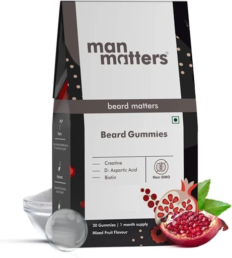 [BRSROZI3BYPBGGT6] SENTA Man MaterS Beard Gummies for Men | 30 Days Pack | Thicken Beard, Stimulates Beard Follicles & Improves Beard Density | Biotin, D-aspartic Acid & Creatine | Gelatin-Free,100% Vegan