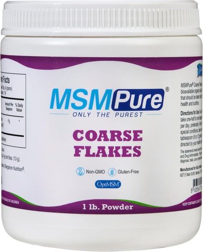 [BRSWIYQHCMBBEGTM] KALA HEALTH MSMPure Coarse MSM Powder Flakes – US-Made MSM for Joint Health, Skin Appearance, and Hair & Nail Support – 1 lb, Organic Sulfur